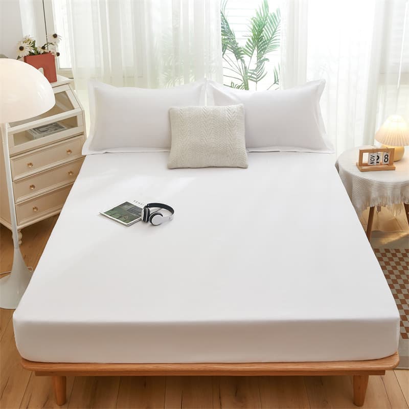 Lençol de cama branco puro de grama de pano de hotel com tudo incluído antiderrapante hotel b & b lençol colchão capa pr