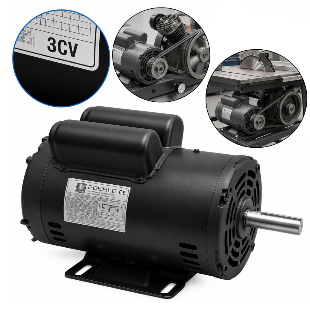 Motor Elétrico Monofásico 3cv Alta Rotação 110/220v Serra bancada, Compressor até 15 pés, Triturador Lavadora