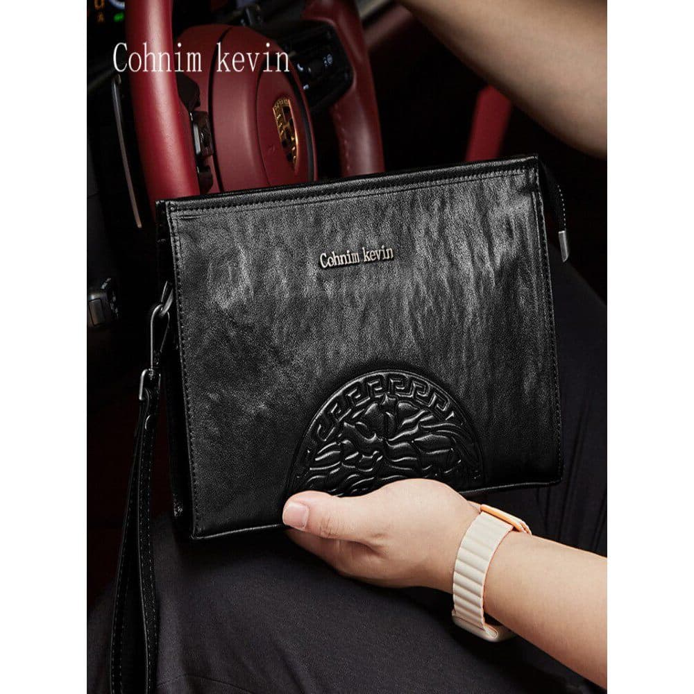 Bolsa de embreagem de negócios bolsa de couro genuíno moda grande capacidade saco de embreagem High-End presente masculi