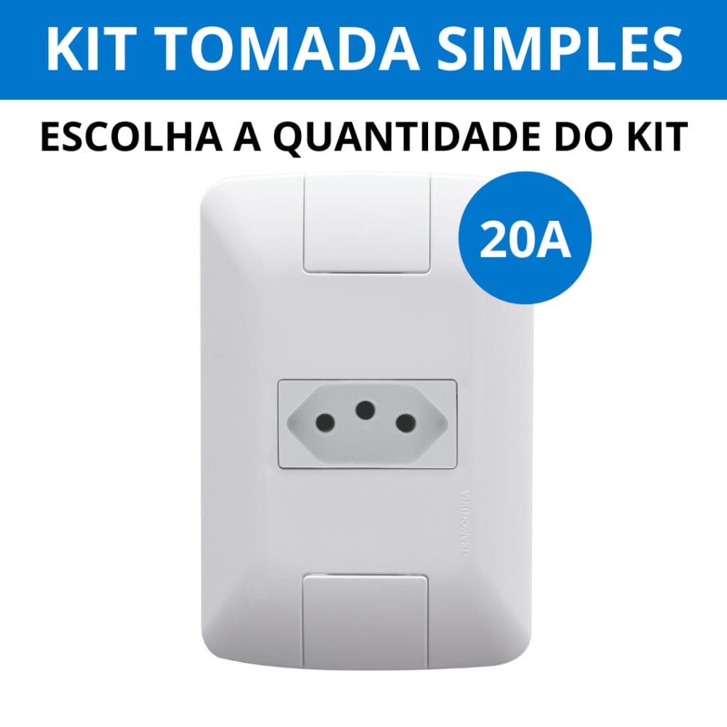 Tomada Simples 20A Linha Aria Tramontina Branca – Monte Seu Kit