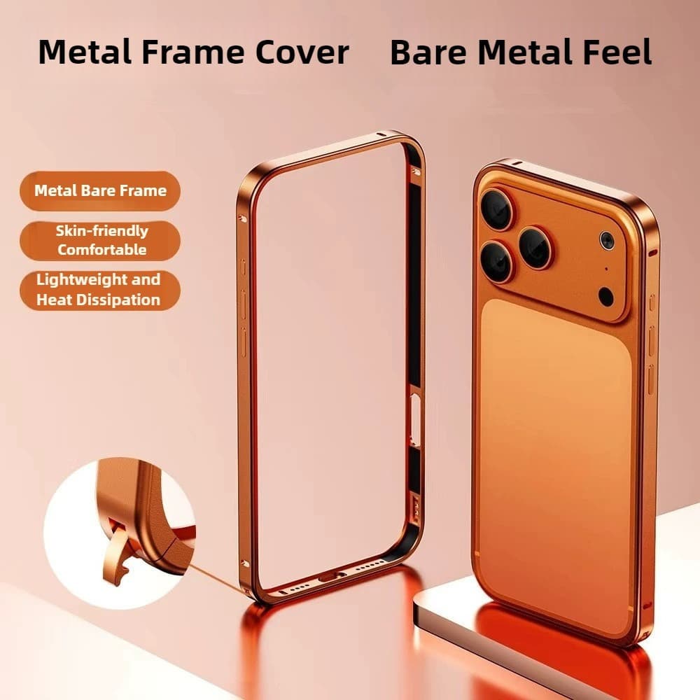 Proteção Luxuosa Da Estrutura Do Metal Liga De Alumínio Para iPhone 17 16 15 14 13 PRO MAX Sem Tampa Traseira
