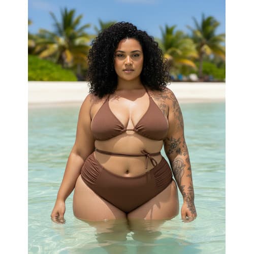Biquíni Plus Size Cortininha Feminino 100% Forrado Suplex