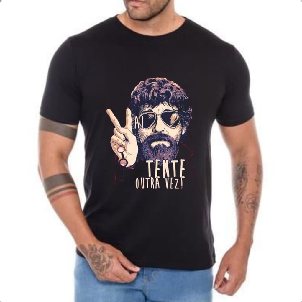 Camiseta Raul Seixas Tente Outra Vez Rock 100% Algodão 30.1 Penteado