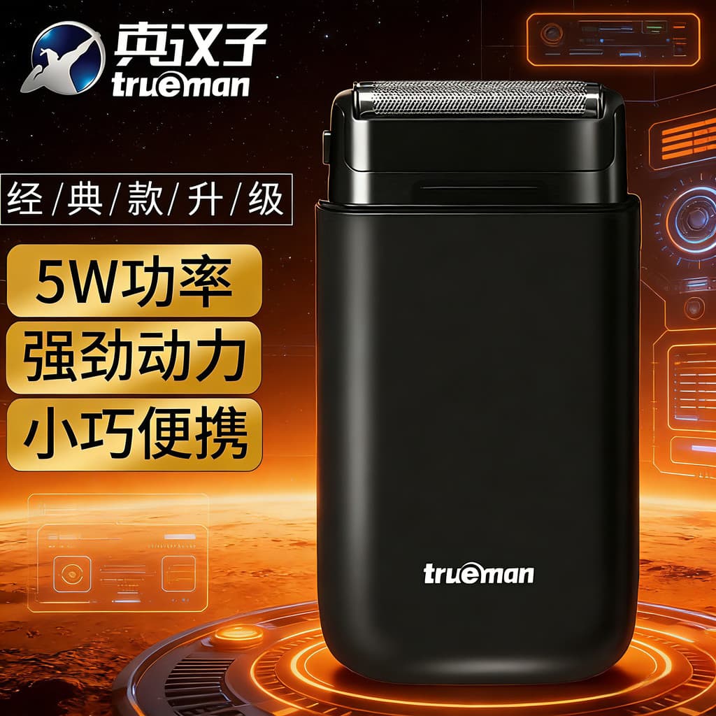 Homem Real navalha elétrica masculina usb recarregável faca de barba viagem portátil genuíno navalha