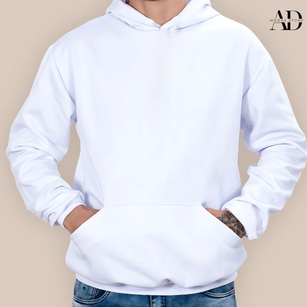 MOLETOM UNISSEX BLUSA CANGURU 100% ALGODAO LISO COM CAPUZ VARIAS CORES