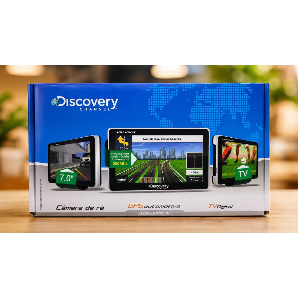 Gps Aquarius Discovery Channel 7.0'' TV Digital e Camera de ré MTC3203