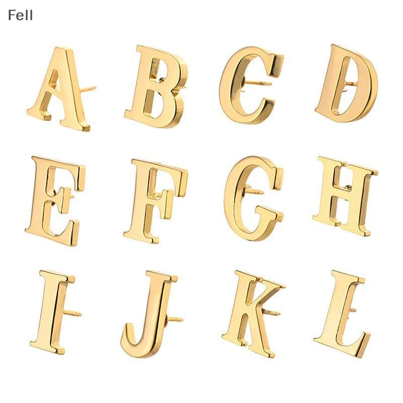 [Fel] Broche De Metal Com Letras Douradas Estilo Clássico De Alta Qualidade Az Feminino Masculino Alfinete De Lapela Cha
