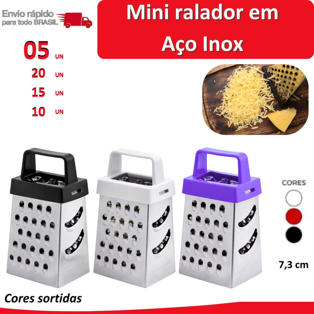 20/15/10/5 Mini Ralador de Aço Inox Cozinha Alho Brinde Talher Ralar Cenoura Queijo Lembrancinha