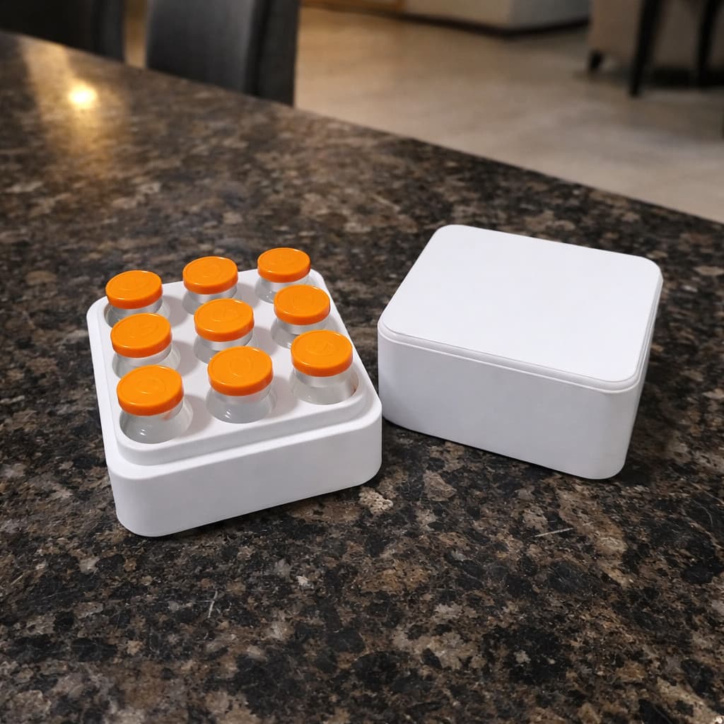 Caixa Porta Ampolas 3ml a 5ml Case Organizadora p/ Tirze para 9 frascos pra vacinas injeções Seguro