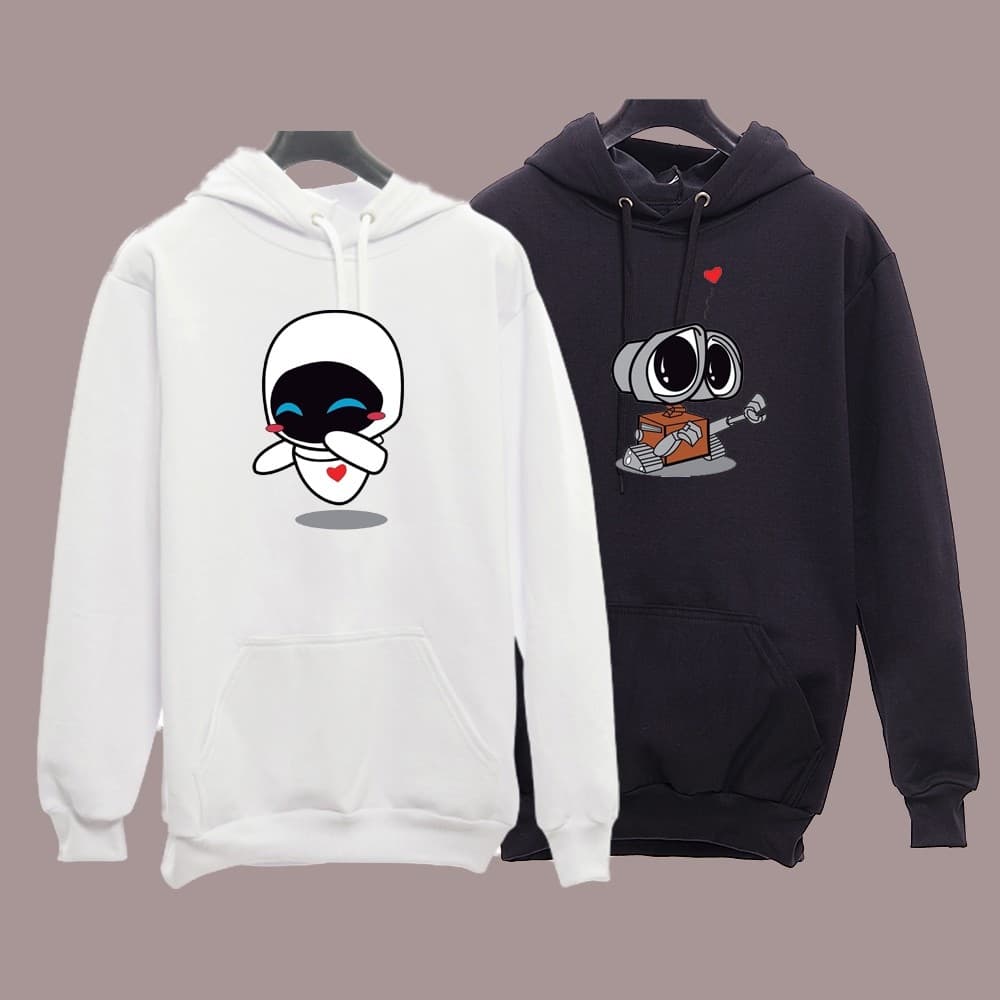 Moletom Algodão Canguru Casal Kit Conjunto Namorados WALL-E Fofos + Envio Imediato