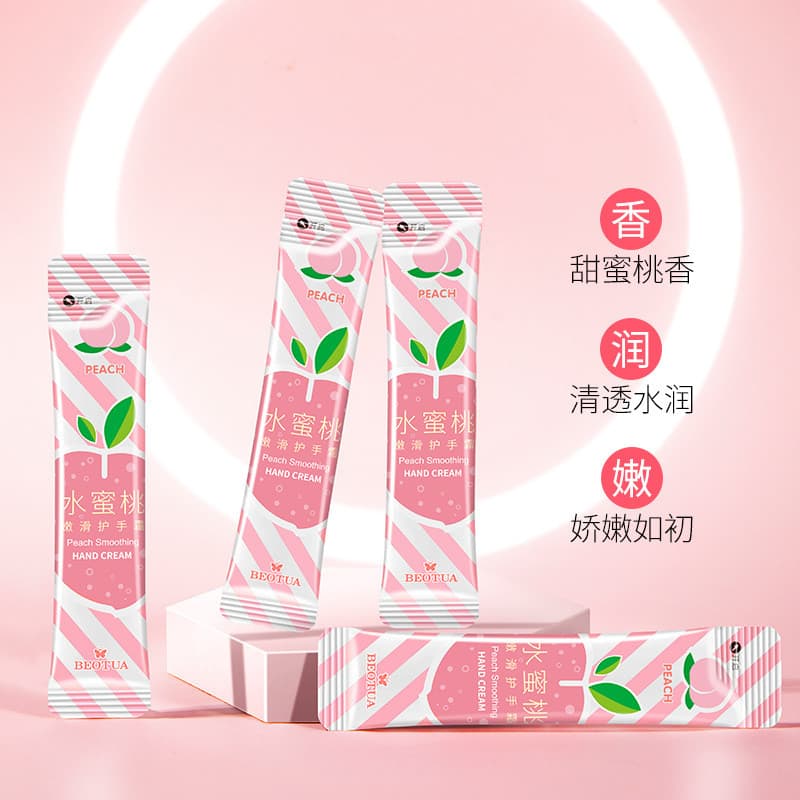Pêssego Tender Smooth Hand Cream Feminino Hidratante Hidratante Refrescante Não Oleoso Anti-secagem Hidratante Fragrânci