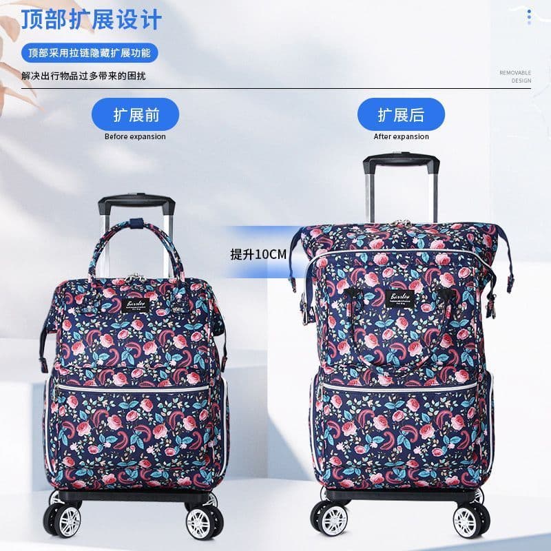 Japão japão coreia trole mochila impressa dobrável saco de viagem Unisex universal roda multifuncional estudante mochila
