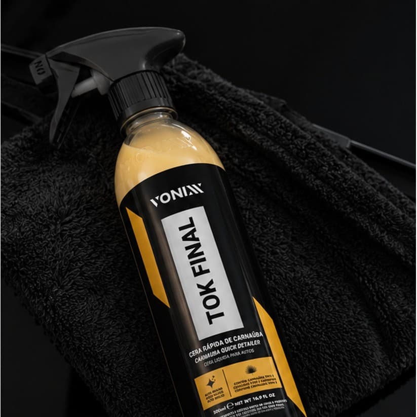 Cera Rápida Tok Final Vonixx 500ml – Brilho e Proteção! carro acabamento rápida seca pano simples brilhante carnaúba