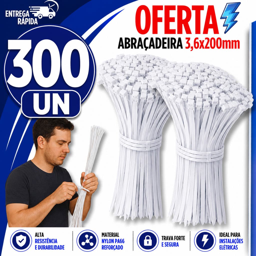 ENFORCA GATO 3,6X200MM PRESILHA DE NYLON PROFISSIONAL