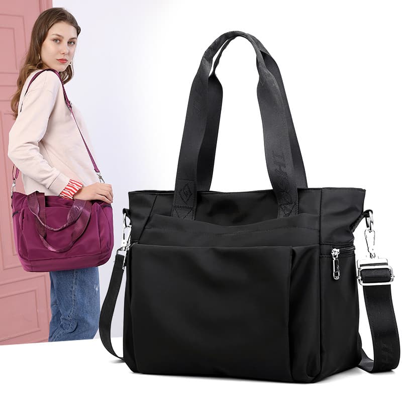 Bolsa de ombro feminina simples de grande capacidade bolsa mensageiro de lona feminina bolsa grande Casual moda bolsa co