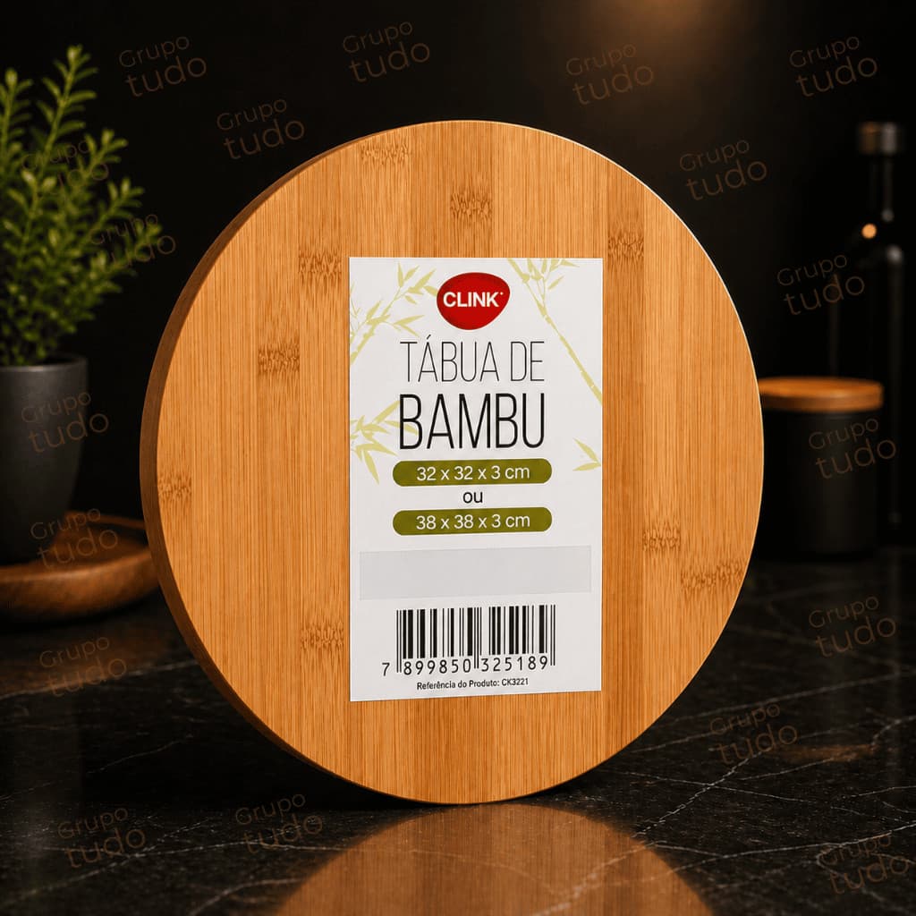 Tabua De Bambu Com Base Giratória Centro De Mesa Para Petiscos 32cm