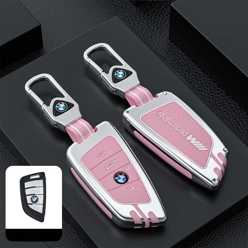 Senhora Rosa Liga De Zinco + Silicone BMW Remoto Caso Chave Do Carro Capa 1 2 3 4 5 6 7 Série X1 X3 X4 X5 X6 Acessórios