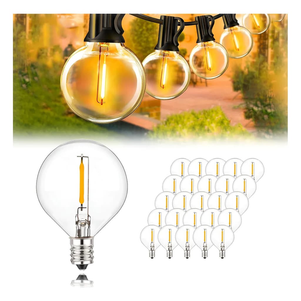 25pc Lâmpada Festao Inquebrável Para Decorativa Jardins 110v/220v