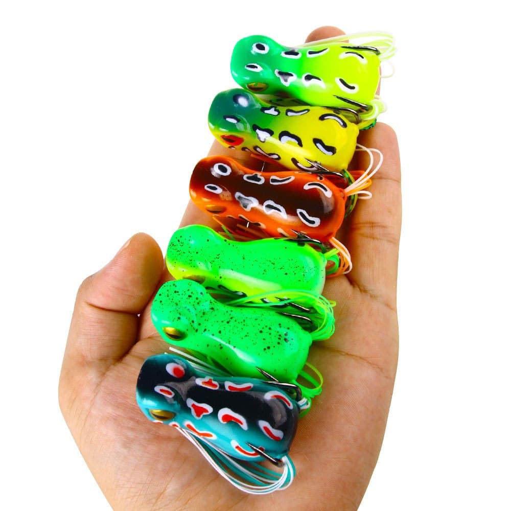 2 Pçs/3 Macio Ray Sapo Fundição Iscas De Pesca 5cm/11.4g Ganchos Duplos Artificial Popper Wobbler Superior Água Equipame