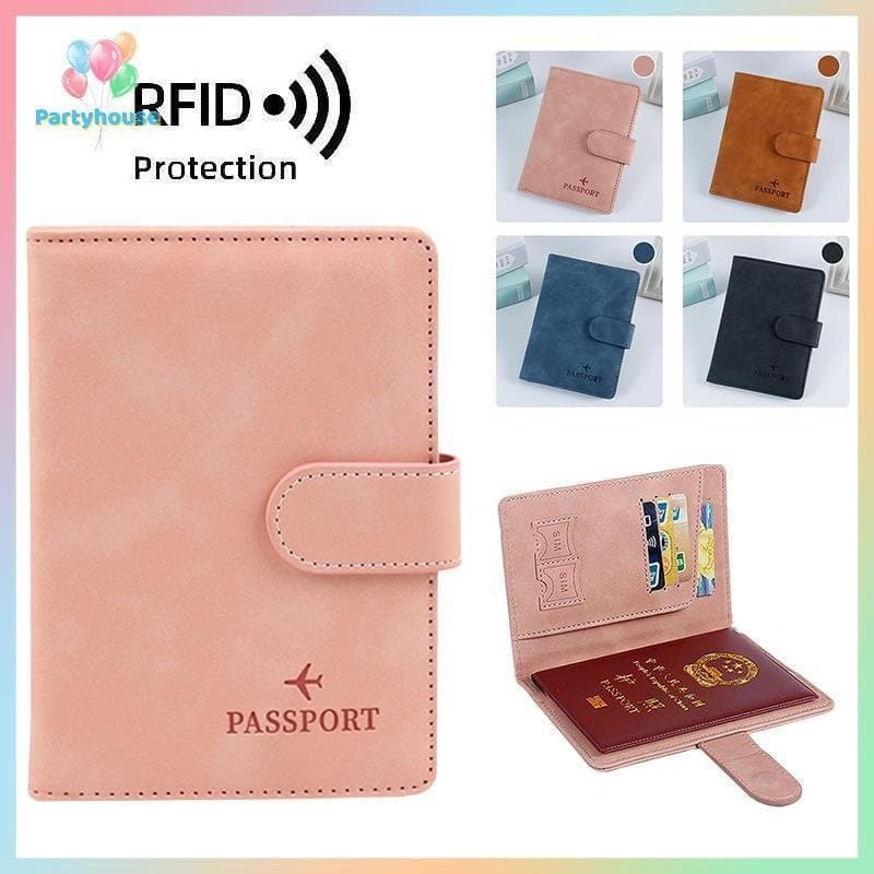 UTZN > Capa Para Passaporte Com Fivela RFID Couro PU Homem Mulheres Porta-De Viagem Cartão De Crédito Protetora De Carte