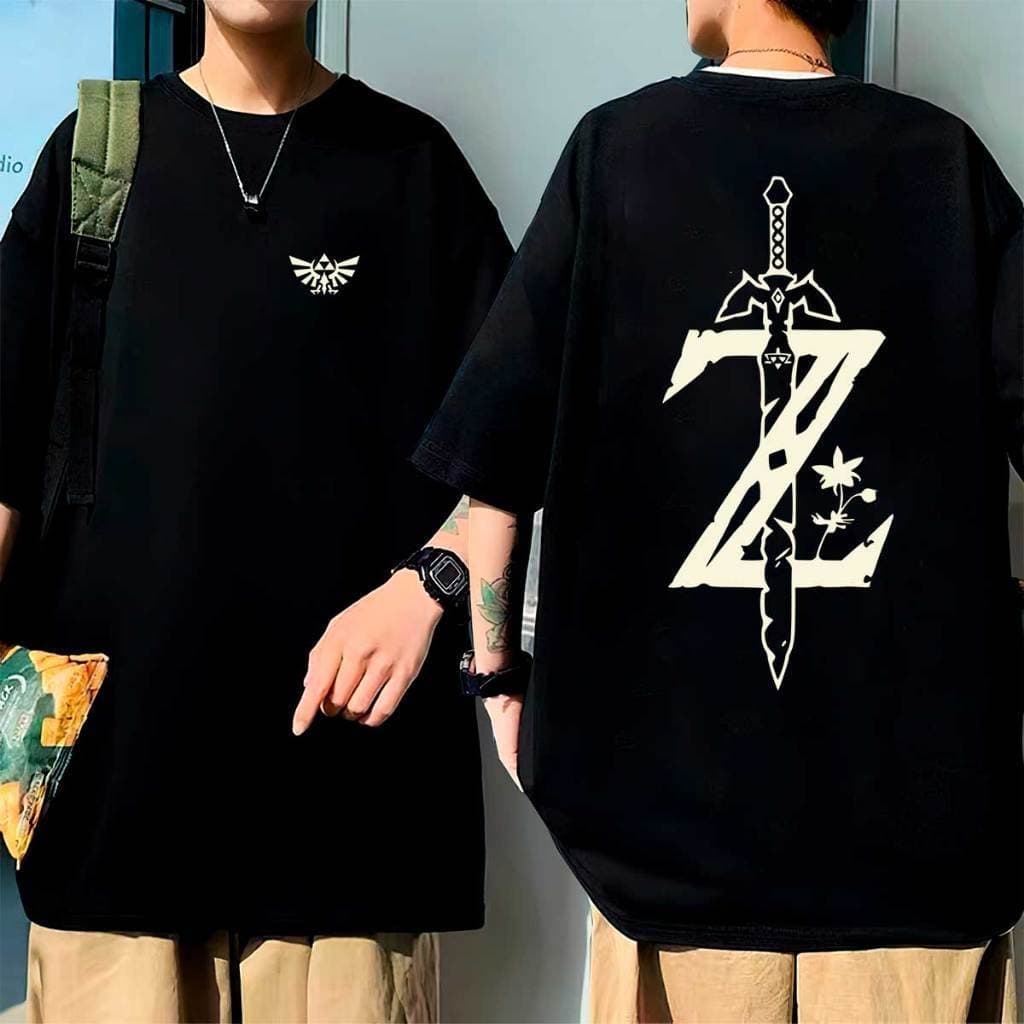 Camiseta Oversized Games Anime Jogo Geek Nintendo Japonês Link Camisa Unissex 100% Algodão