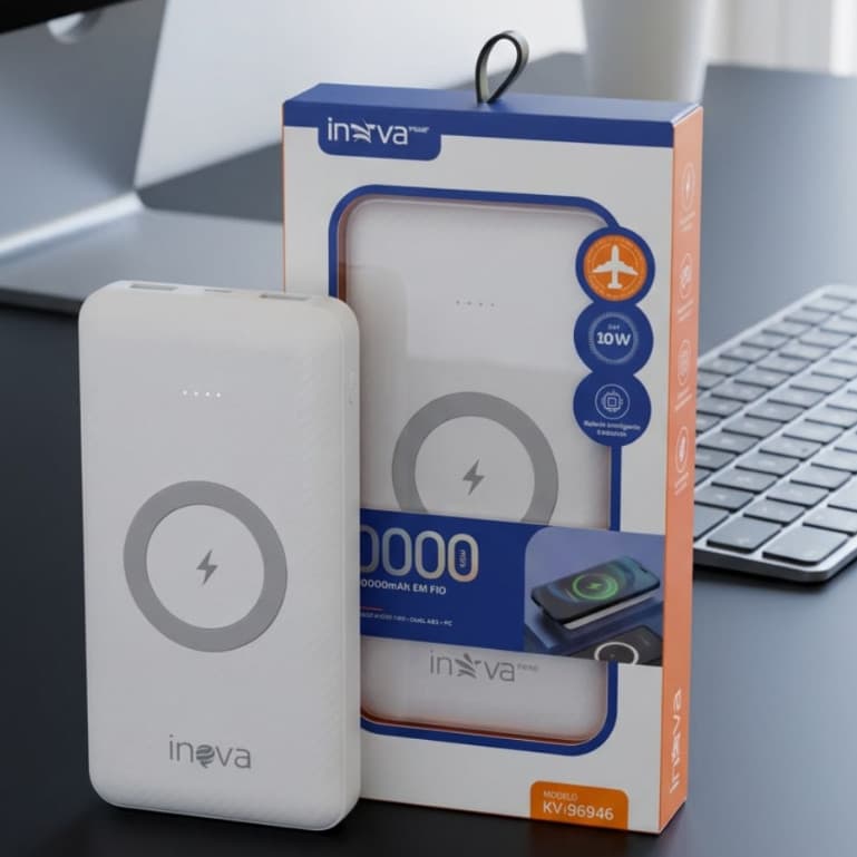 Carregador Inova Portátil Power Bank Portátil Magnético 10000mAh