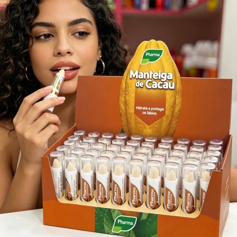 Kit Bálsamo Labial Manteiga de Cacau Hidratante Reparador 5/10/15/20/25 Unidades Para Lábios Rachados Uso Diário