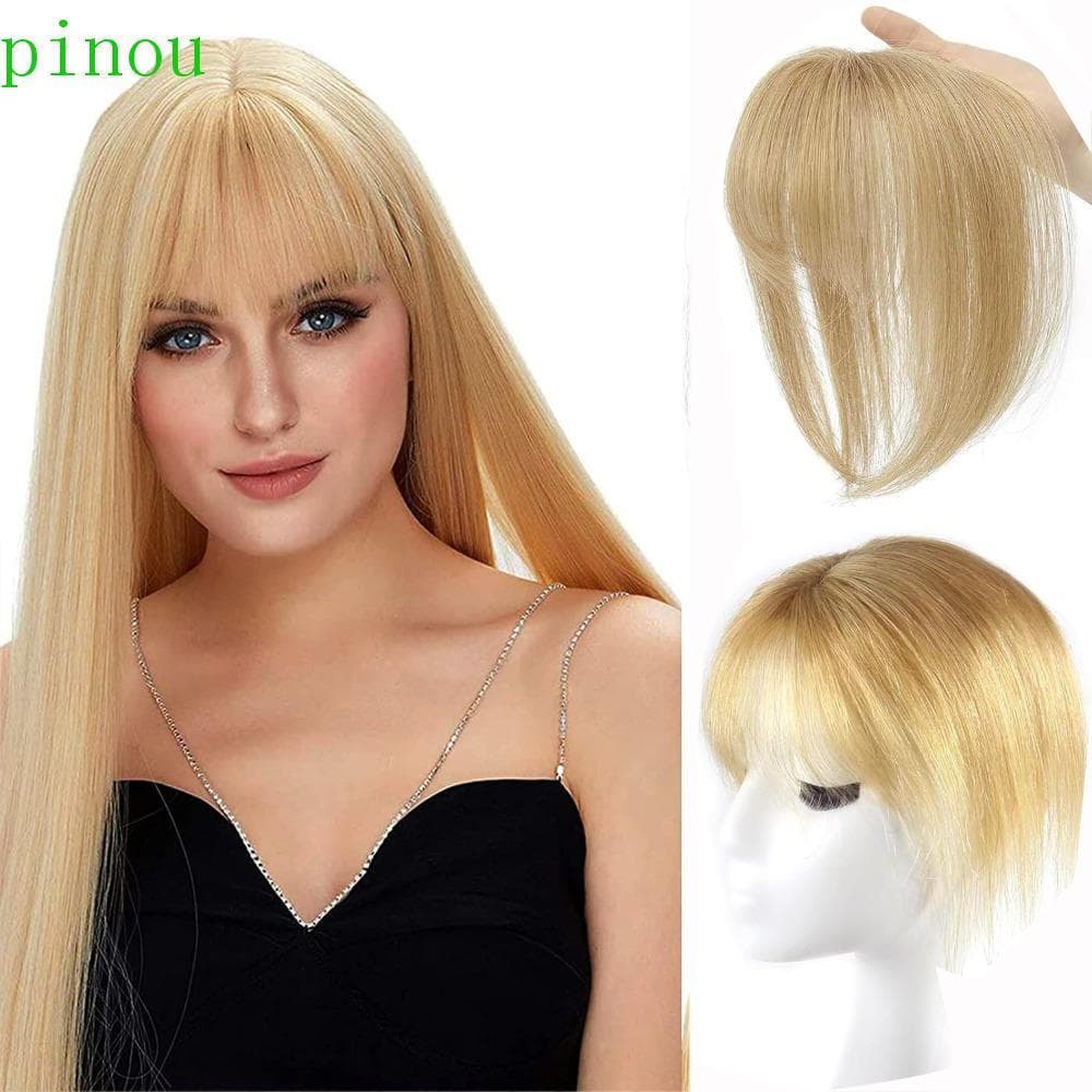 PINOU Toppers De Cabelo Com Franja , Clipe Em 4 * 6/5 * 7 Fina 3D , De Ar Natural Para Perda Franjas