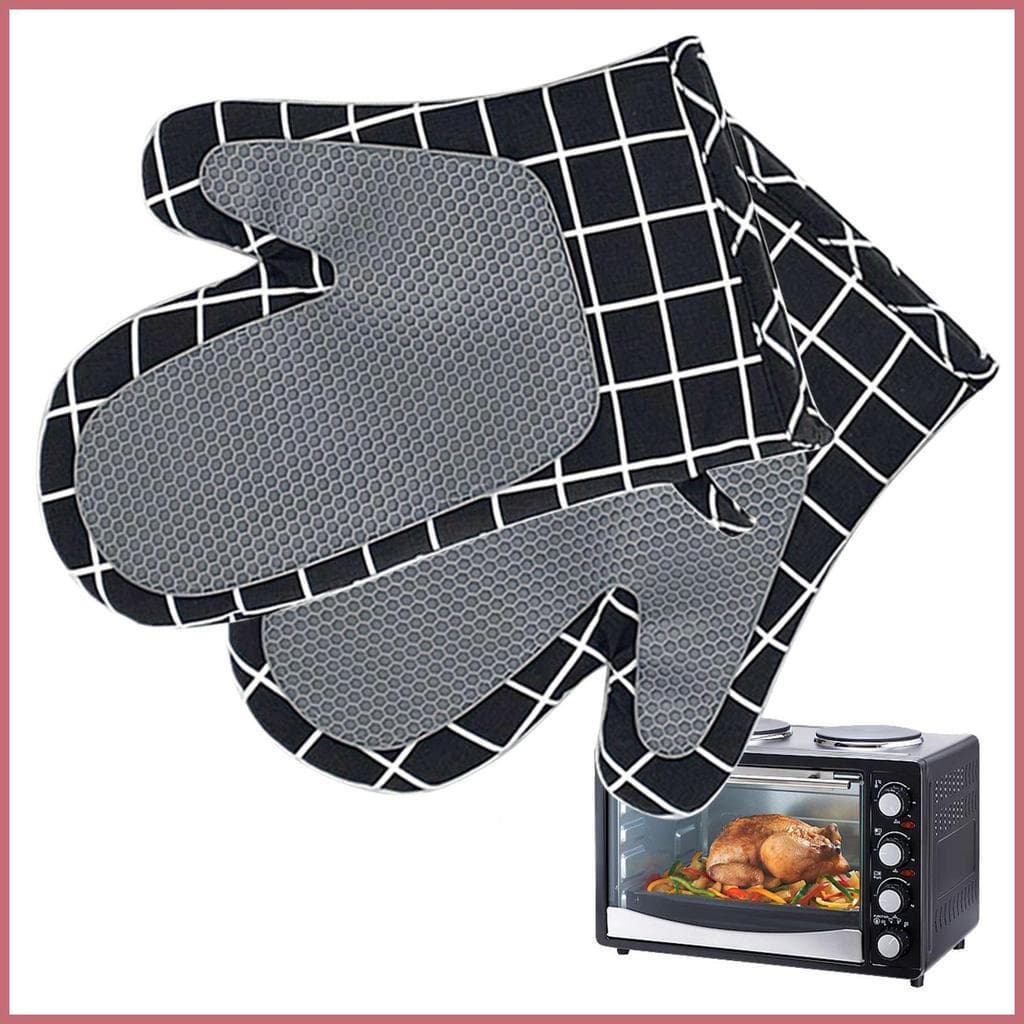Luva De Forno Engrossar Anti Escaldadura Antiderrapante 1 Par De Luvas De Silicone Macio Conjunto Para Grelhar Rotina De