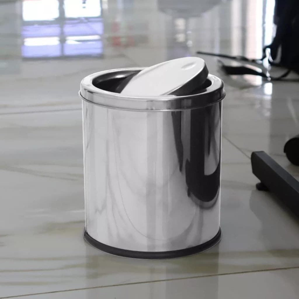 Lixeira Inox Tampa Giratória 3 tamanhos diferente 12, 5, 3 Litros Escritório Banheiro Basculante