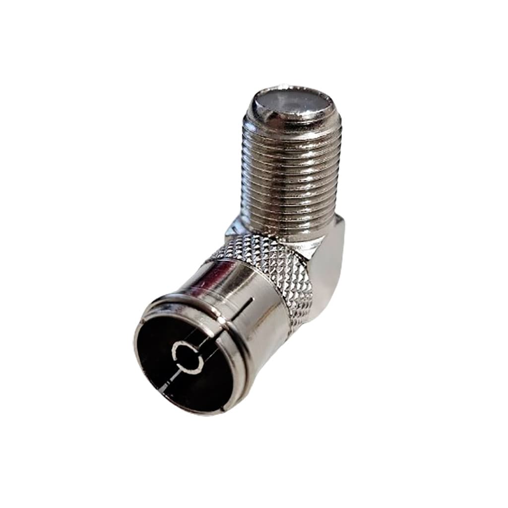 BSV33008 Adaptador Europeu Fêmea 90 Graus Metal Antena Coaxial Tv