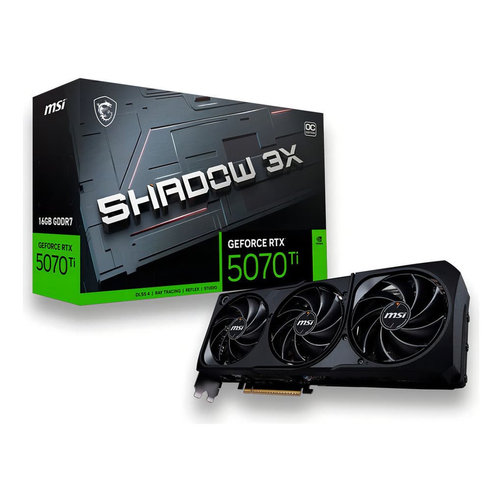 Placa de Vídeo NV RTX 5070 Ti 16GB GDDR7 256 Bits Shadow 3X OC