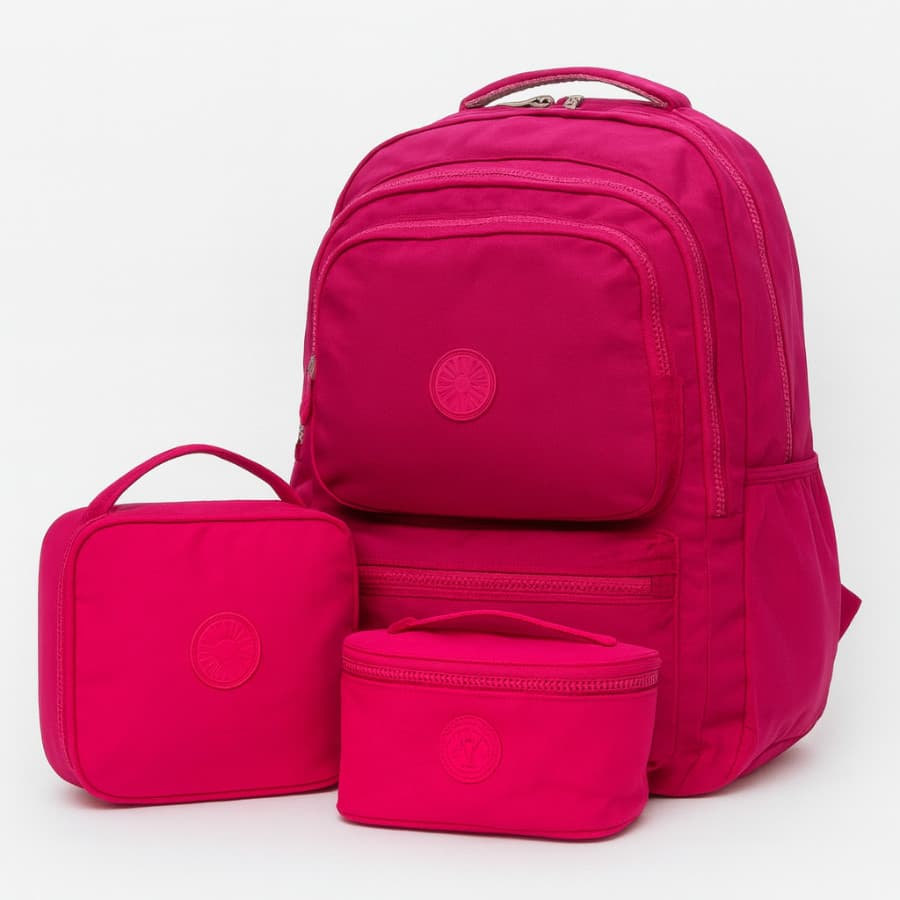 Kit Escolar Feminino Masculino  Mochila + Lancheira + Estojo - Volta as Aulas
