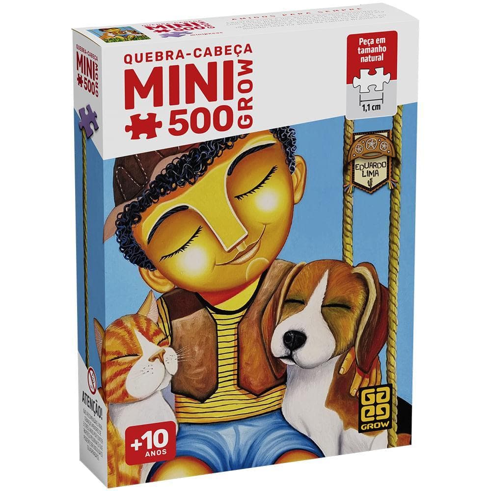 Mini Quebra-Cabeça 500 peças Amigos para Sempre Eduardo Lima Mini Quebra-Cabeça 500 peças Melhores Amigos Eduardo Lima