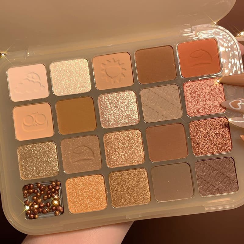 Capelle Chestnut Paleta de sombras em pó de 20 cores Uma paleta Multiuso Contorno Destaque Paleta de sombras coloridas m