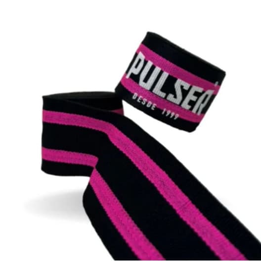 Bandagem Atadura Boxe Muay Thai Kickboxing MMA Preta e Rosa Pulser