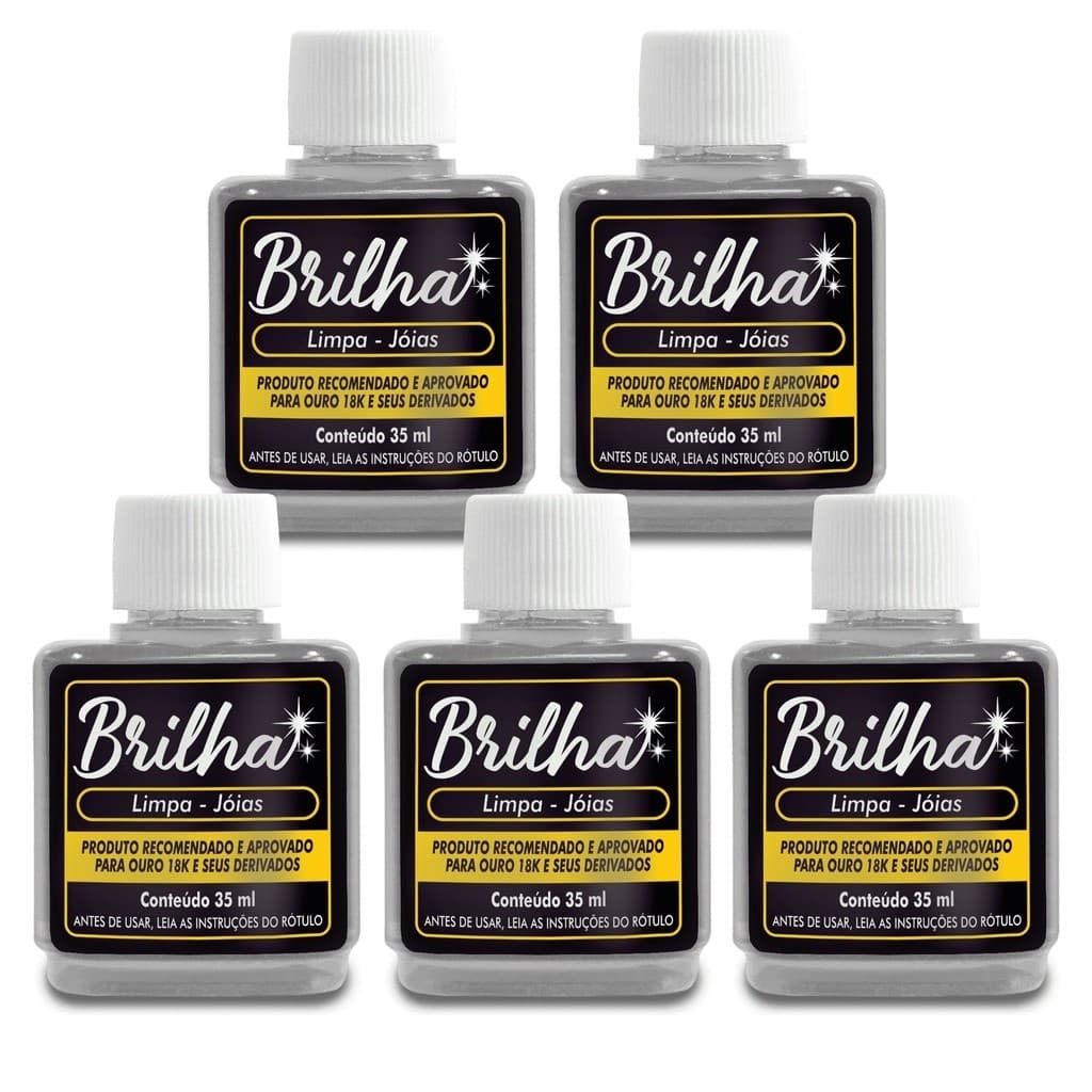 5 Limpa Jóias 35ml Atacado - Liquido para limpar Jóias