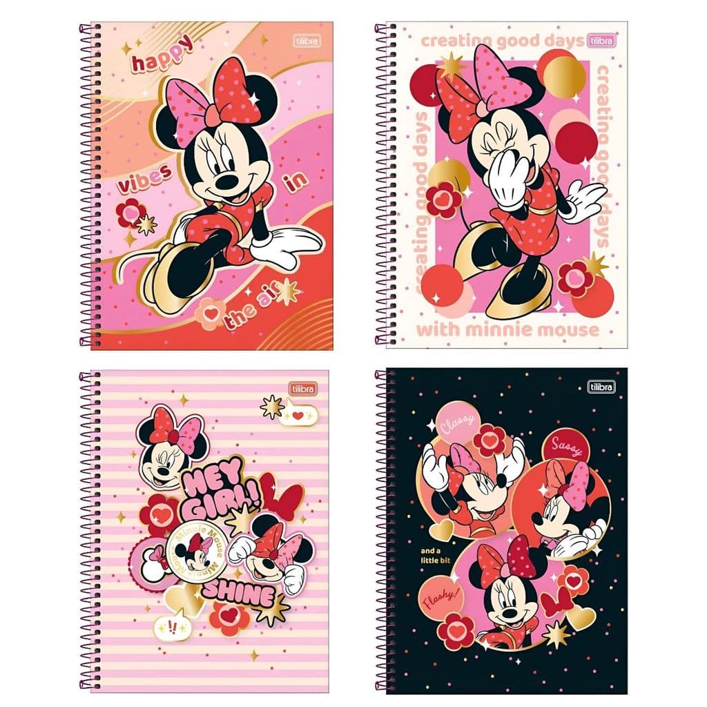 Caderno Universitário Minnie Mouse - 10M 160F Sortido