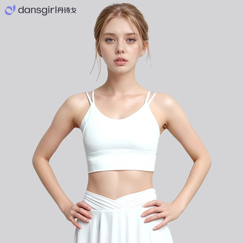 Danshi Go linda volta roupa interior esportiva à prova de choque sutiã esportivo feminino alça de ombro fina Fitness col