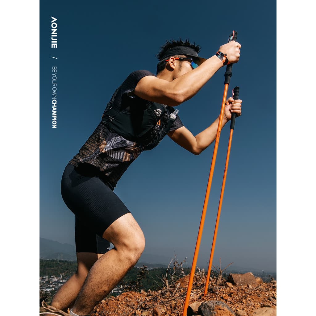 Onijie pólo de trekking ao ar livre liga de alumínio Ultra-leve dobrável caminhadas trekking vara caminhadas profissiona