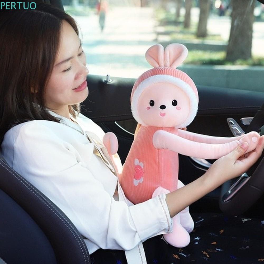 Caixa De Tecido De Pelúcia PERTUO , Macia Para Assento De Carro Pendurada , Porta-Guardanapo De Cachorro De Desenho Anim