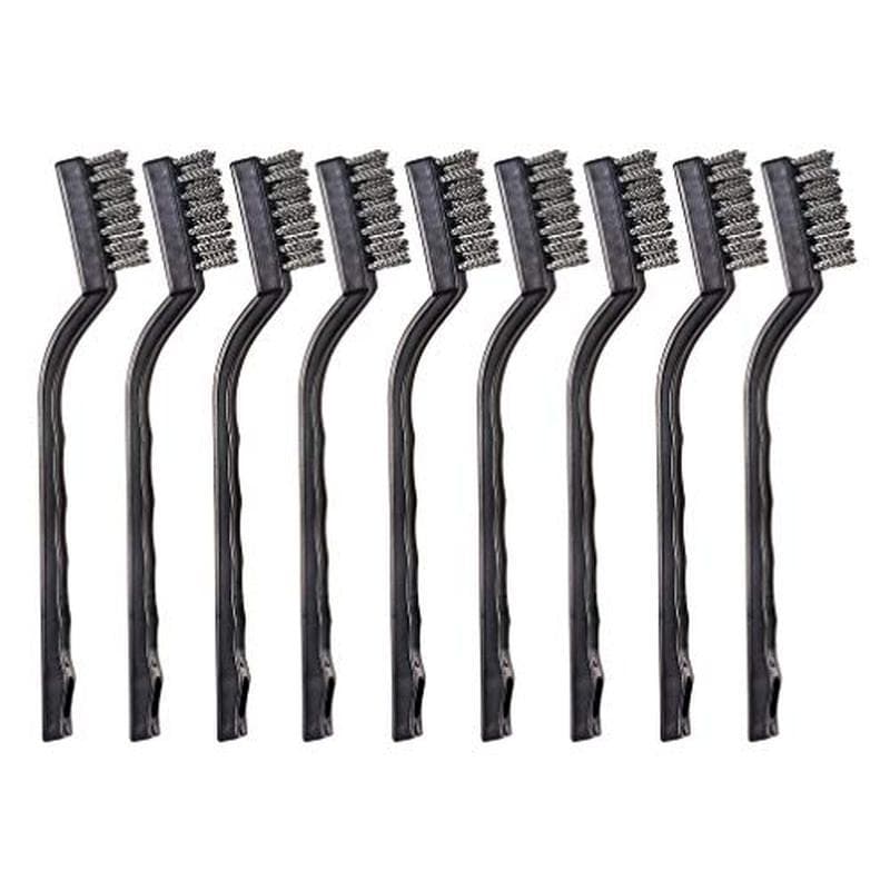 YiwerDer 9PCS MINI Conjunto De Escovas De Latão , Escova De Dentes Com Cabo Curvo , Escória De Soldagem De Limpeza E Fer