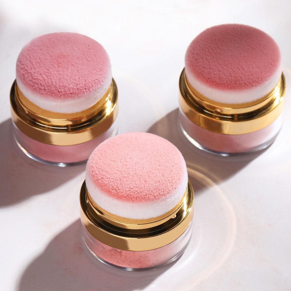 Conjunto de 3 peças, kit de maquiagem prático, blush, maquiagem rápida, com espelho, pode ser usado para maquiagem a qua
