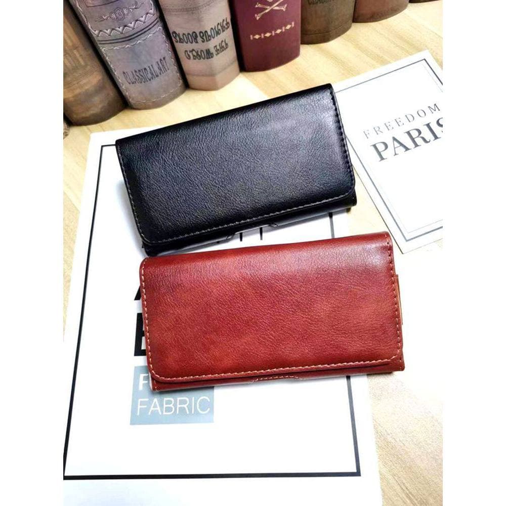 Cintura pendurada capa de telefone à moda antiga usando cinto estilo Horizontal de camada única capa de couro para idoso