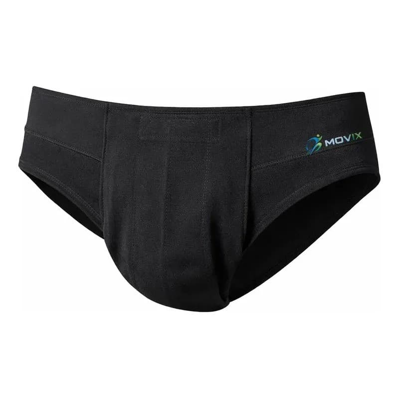 Cueca Para Hérnia Inguinal Dupla Movix Cor Preta