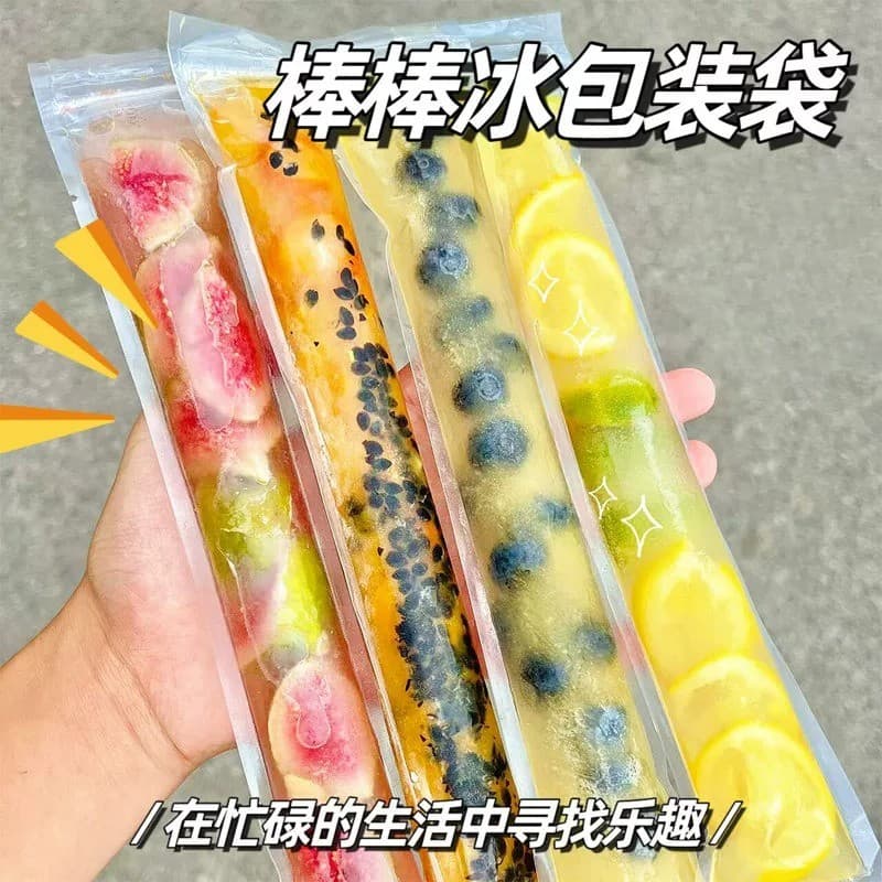 Saco de gelo de picolé descartável DIY molde de picolé caseiro saco de gelo congelado doméstico saco Ziplock de sorvete