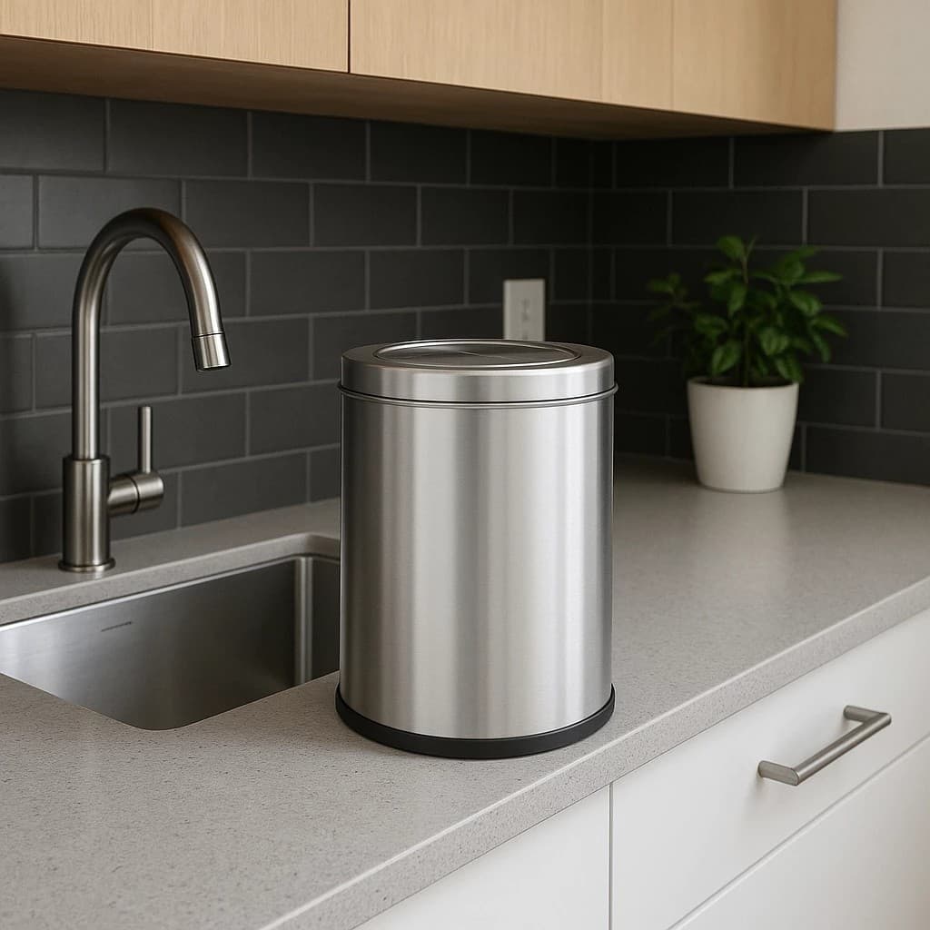 Lixeira Inox Papel Bacia Sujeira Cesto Recipiente Pia Cozinha Joga Balde Saco Cozinha Organizador