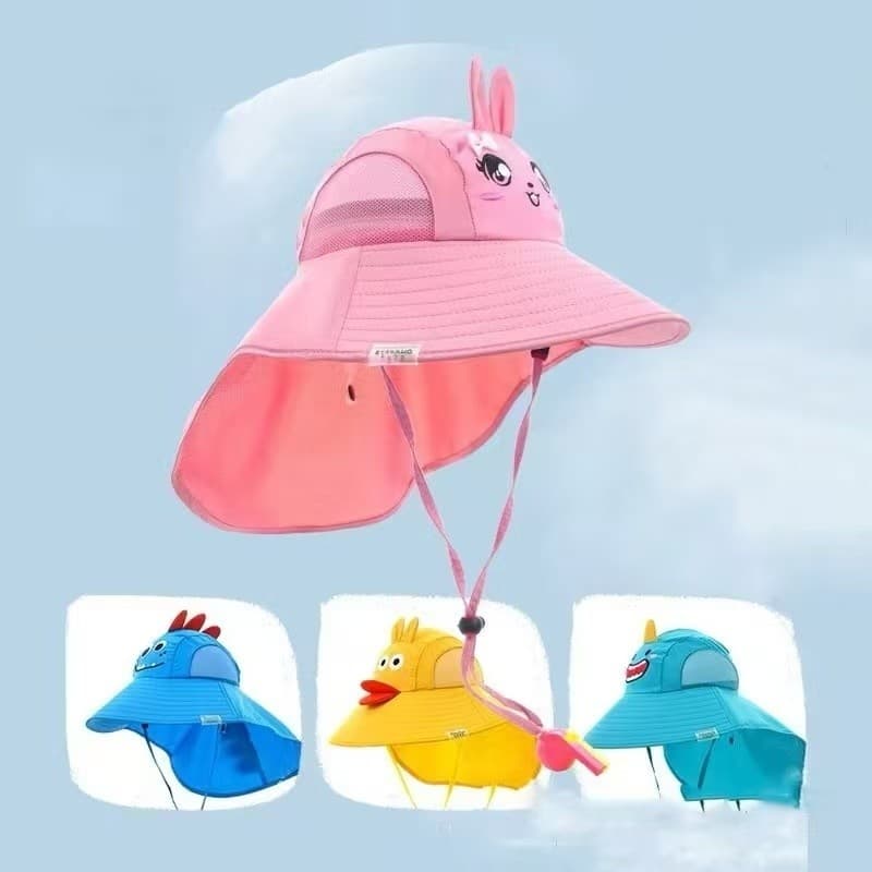 Chapéu bucket infantil UV50+  100% proteção solar. Chapéu viseira. Chapéus de praia com abas grandes. 3 a 8 anos piscina