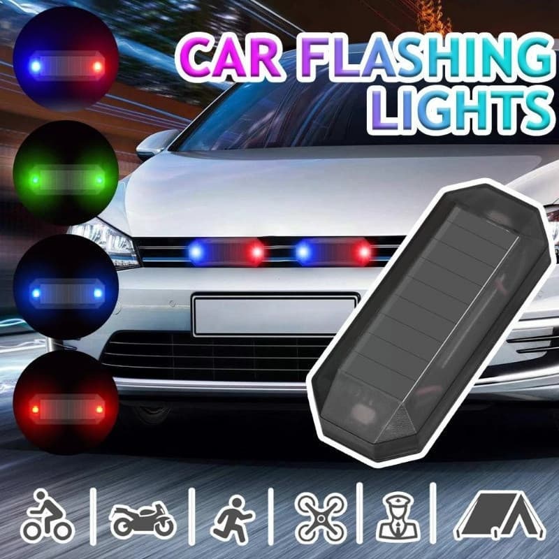 Mini Luz De Aviso LED Com Energia Solar Para Carro Passeio Noturno Motocicleta Bicicleta Traseira Automóvel Lâmpada De S