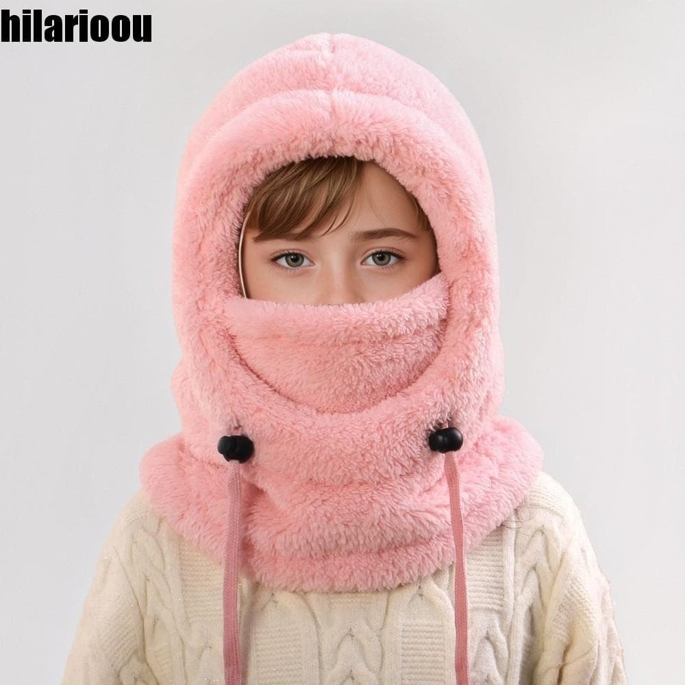 Chapéu Balaclava De Pelúcia HILARIOOU , Boné Térmico À Prova De Vento Para Crianças De Proteção De Ouvido De Inverno Com